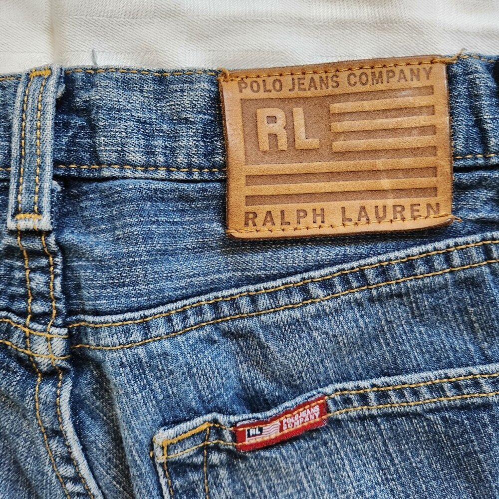 Vintage Polo Jeans Co Ralph Lauren Pants Boys Size 4 Denim Straight Leg Blue - Picture 5 of 9